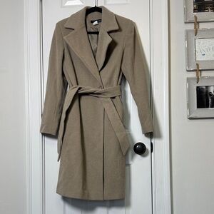 Weather Tamer Vintage Wool Cashmere Belted Coat Trench Jacket Size 8